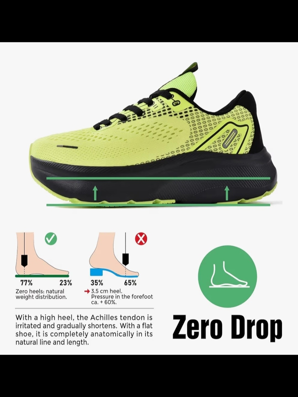 Jackshibo Men's Neon Lime Athletic Swim Shoe - Black Accents #71 - Picture 2 of 6